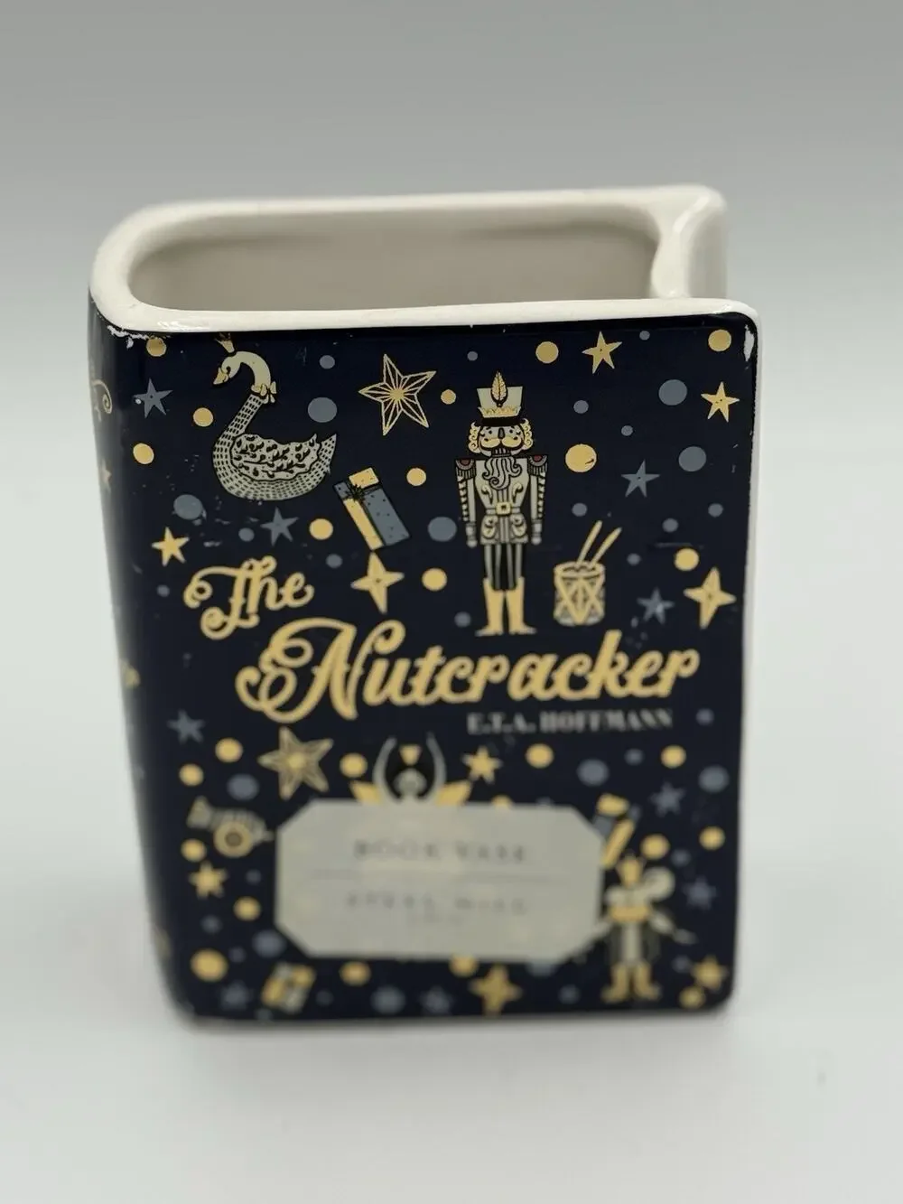 Steel Mill & Co Original Nutcracker Ceramic Small Book-Shaped Decorative Vase